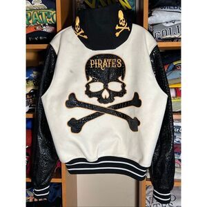 Y2K RARE SD Sport Pittsburgh Pirates MLB Hooded Bomber Jacket